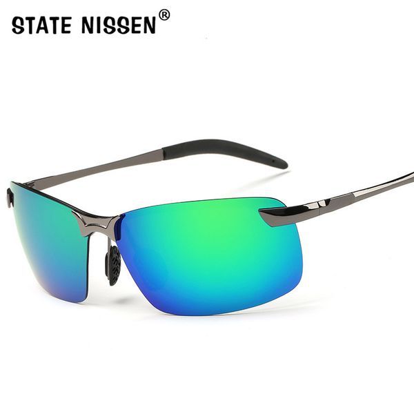 

state nissen sport sunglasses men brand designer uv400 protection sun glasses outdoor driving polarized eyewear goggles oculos, White;black