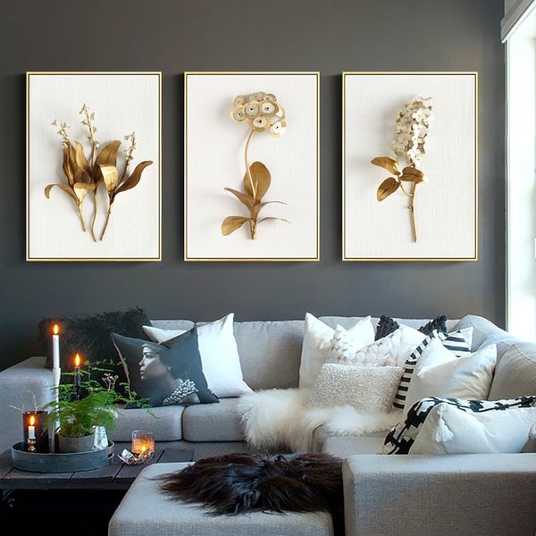 

abstract modern gold leaves wall art pictures posters and prints canvas poster room decore nordic decoration home painting