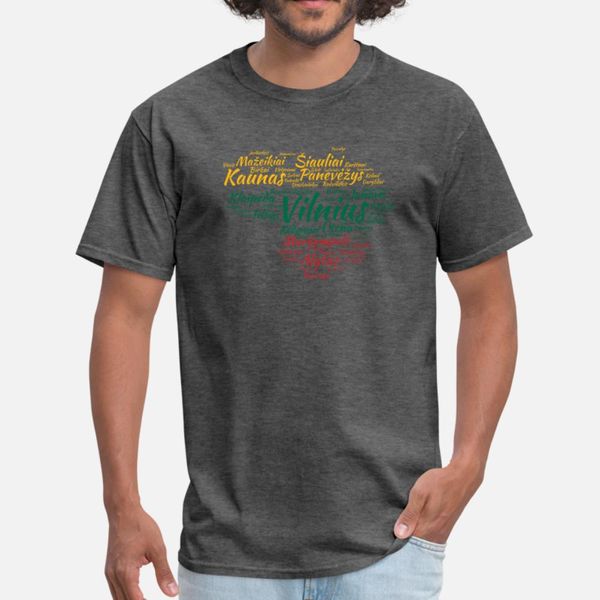 

lithuania flag with city names word art t shirt men custom tee shirt s-xxxl fit fitness comfortable spring cool shirt