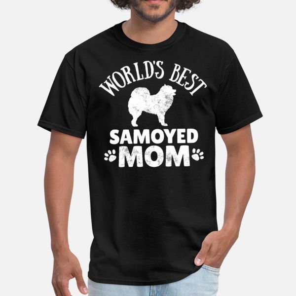 

samoyed mom cool dog owner gift t shirt men designs short sleeve plus size 3xl family anti-wrinkle authentic summer style shirt