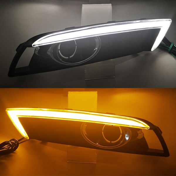 

2pcs turn yellow signal relay 12v car drl lamp for hyundai venue 2019 2020 waterproof led daytime running light