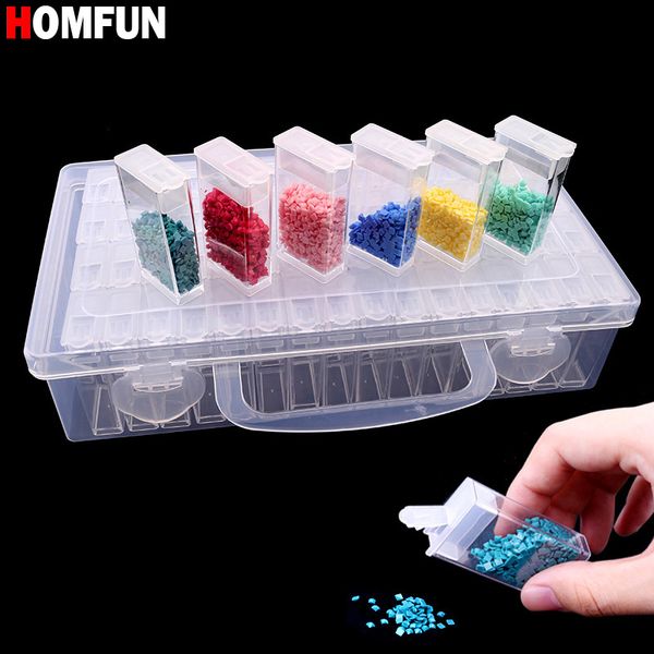 

homfun new diamond embroidery diamond painting tool daimond transparent plastic storage box, jewelry drill storage box gift