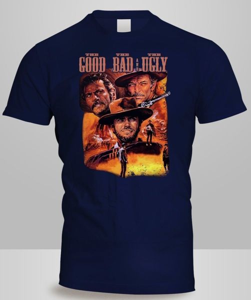 

the good the bad and the ugly t shirt mens navy colour clint eastwood shirt