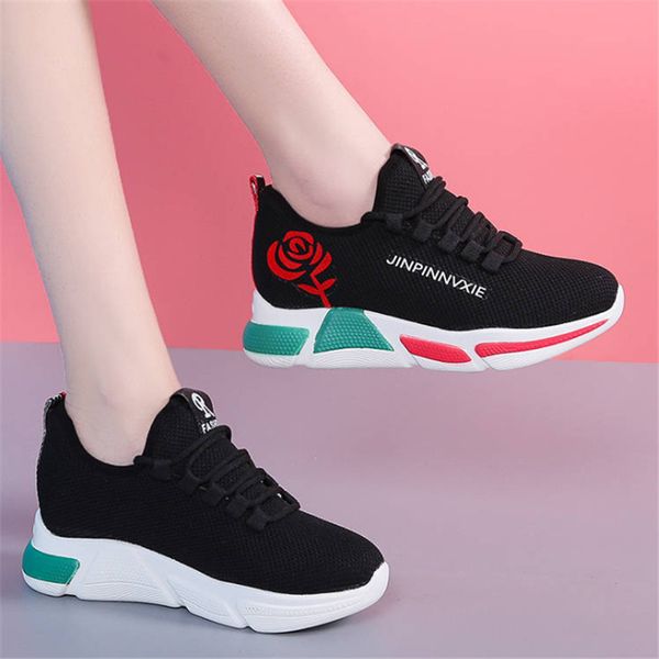 

white sneakers woman lace up breathable casual shoes sneakers for women platform 2020 fashion female shoes sandals flats women, Black