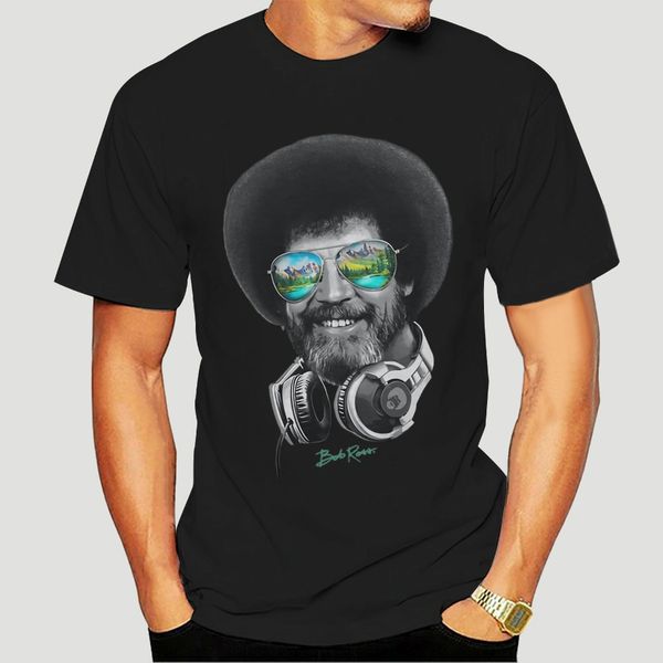 

dj bob ross officially licensed headphone shades t shirt tee shirt casual short sleeve-1881a