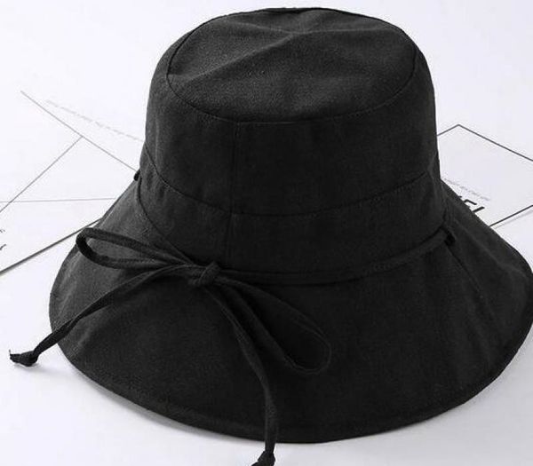 

Bucket Hat LWomen Big Wide Brim Summer Hats For Women Fishing Hat Fisherman Cap Sun Female Black Foldable Panama Cap
