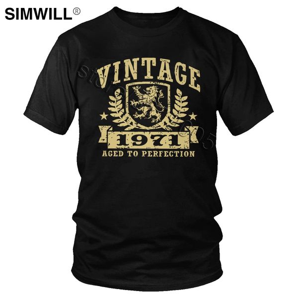 

cool vintage 1971 tshirt men o-neck short-sleeve birthday gift graphic t-shirt pre-shrunk cotton slim fit tee shirts merchandise