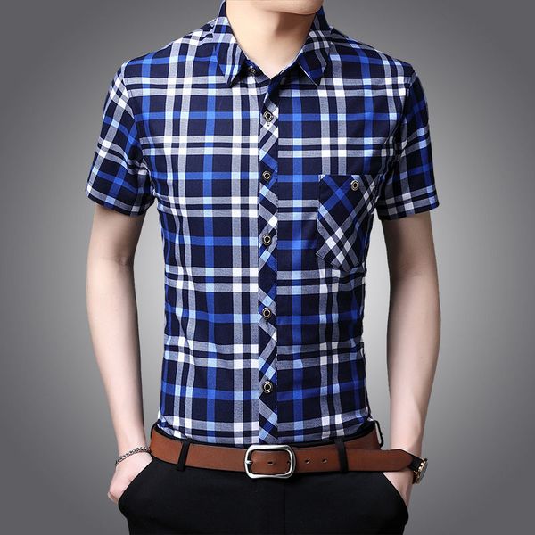 

summer men's new short-sleeved shirt real pocket business casual fashion shirt half-sleeved handsome, White;black