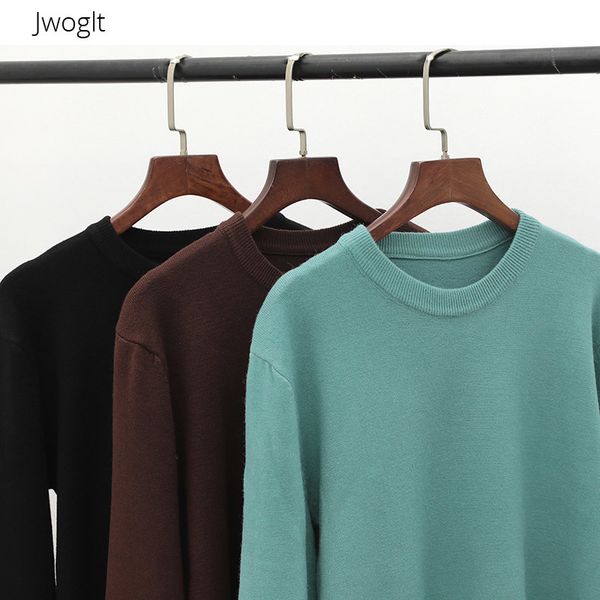 

autumn new knitted sweater women korean o-neck long sleeve pullover female jumper knitwear, White;black