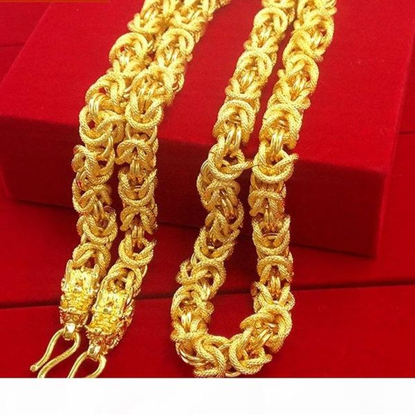 

necklace boys mens chain necklace 18k yellow gold filled hip hop heavy thick twisted chunky choker necklace fashion jewelry 24 inches, Silver