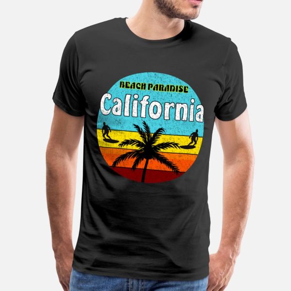 

california los angeles beach paradise vintage surf t shirt men designing tee shirt s-xxxl gents crazy funny casual summer normal shirt