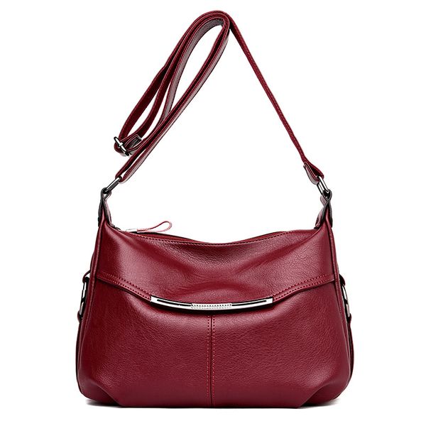 

female crossbody bags for women 2020 leather shoulder bag women red luxury leather hobo handbag