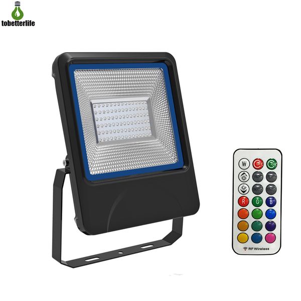 10W 20W 30W 50W 100W RGB Proiettori a Led Impermeabile Led Flood Light Paesaggio Lampada da parete AC 85-265V Illuminazione esterna 21 tasti Telecomando