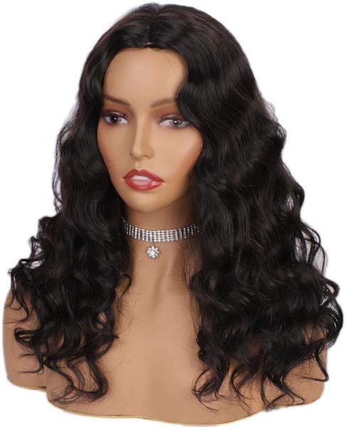 

2020 brazilian body wave pre plucked lace front human hair wigs glueless lace wigs natural color lace wig with baby hair, Black