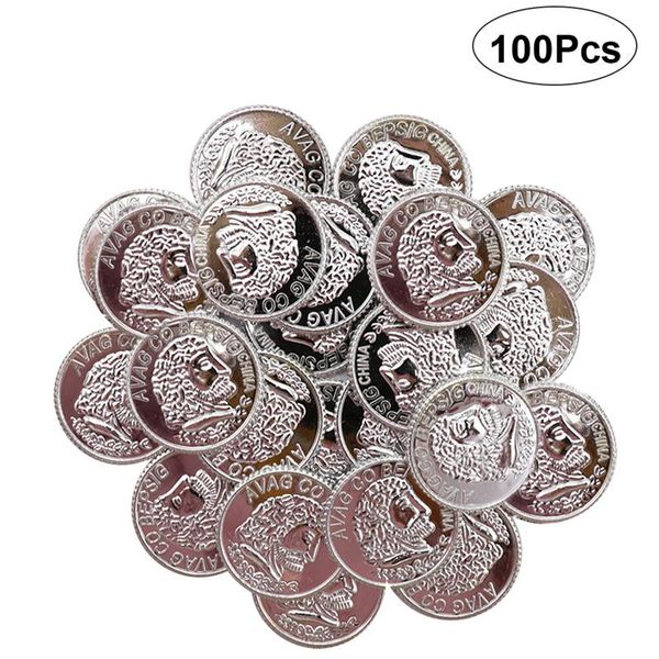 

pirate gold coins plastic set of 100,play gold treasure coins for play party supplies, pirate party, treasure hunt game and party favors