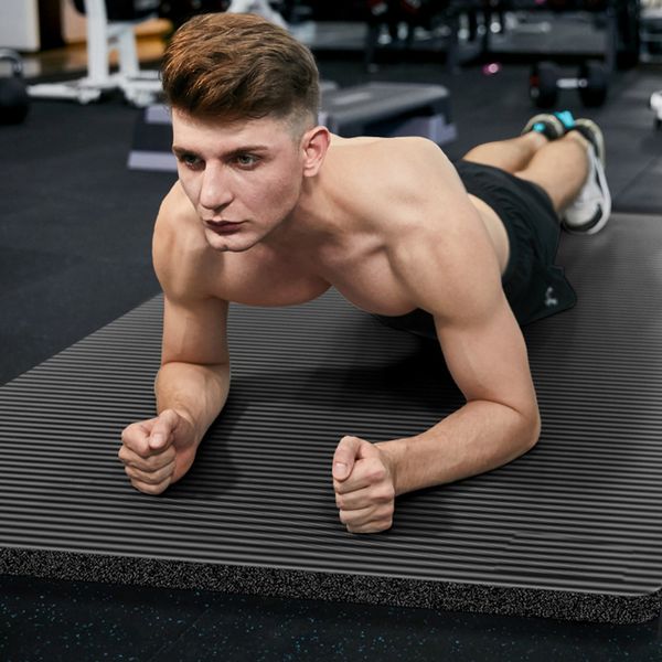 

yoga mats 185x80x1.5cm men gym large size nbr non-slip for fitness mat 15mm sport pad with bandages big tapete