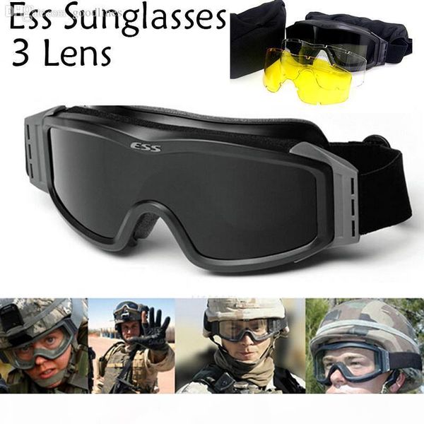 

3 lens army profile nvg glasses tactical goggles protection glasses for wargame motocycle ing, White;black