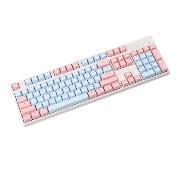 

keyboards ymdk double s 104 miami pbt shine through oem profile keycap set suitable for cherry mx switches mechanical keyboard