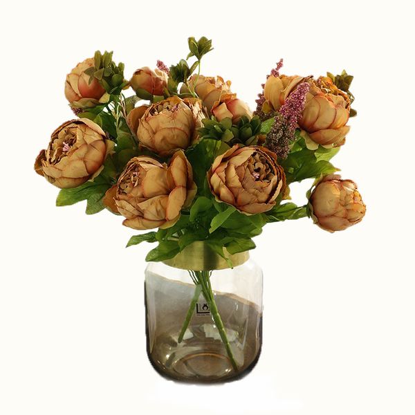 

1bunch 13 flowers european artificial peony decorative party fake flowers peonies for home l decor diy wedding decoration
