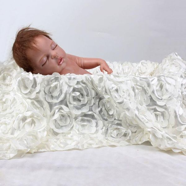 

1pc полиэстер новорожденный младенец младенца new 3d rose soft blanket фотография фотография реквизит backdrop крем позирует одеяло детские