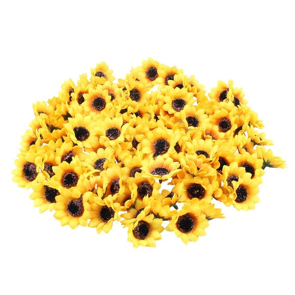 

new-approx 100pcs artificial gerbera daisy flowers heads for diy wedding party