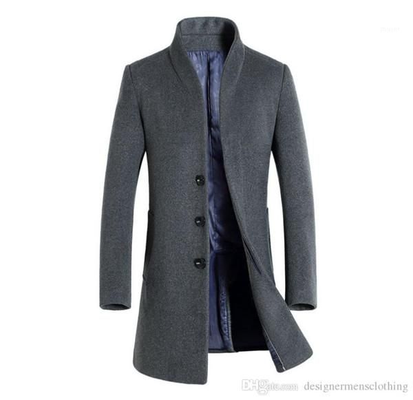 

trench coats lapel neck long coats button business style fashion hoome clothing winter mens solid, Tan;black