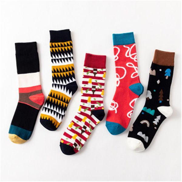 

мода люди носки симпатичные британской точка хлопок casual male носки ретро новизна дышащего мужчина пробки matching носки, Black