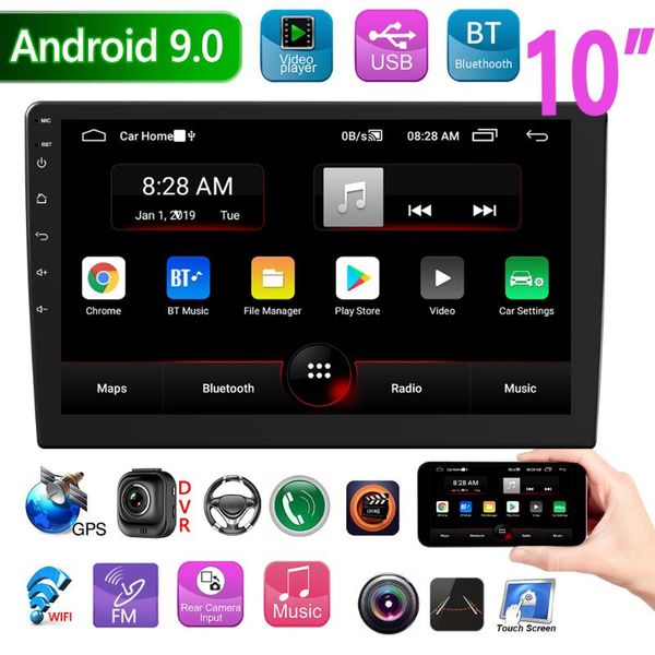 

android 9.0 car stereo double din gps-навигация bluetooth wifi fm-радио 10-дюймовый ips экран в тире автомагнитол приемник автомобиля dvd