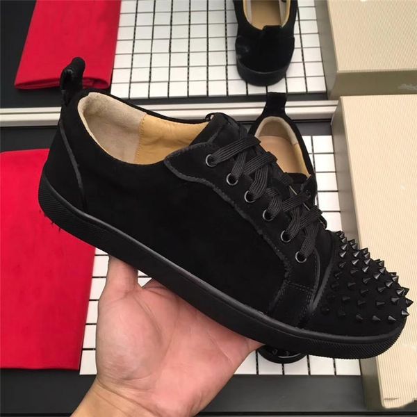 

горячий классический дизайн красных нижних кроссовки мужчины низкорез кроссовки хрустальные заклепки junior spikes orlato мужская плоская за, Black