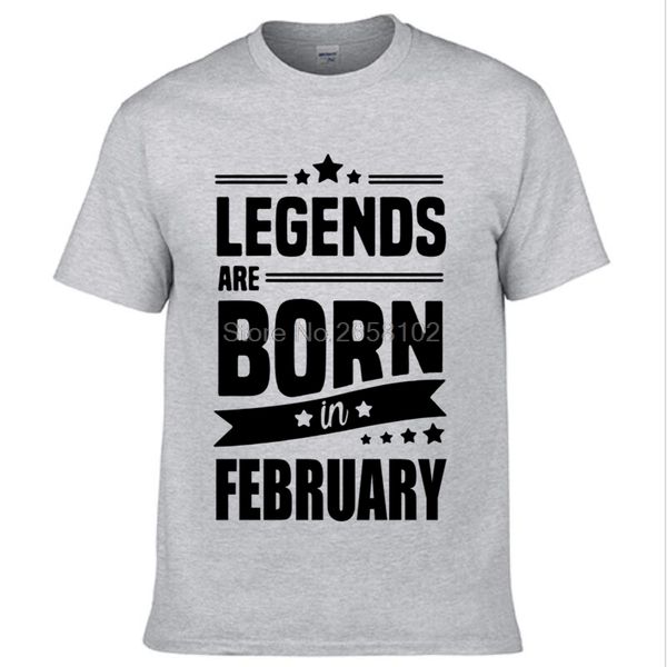 

summer fashion legends are born in february t-shirt birthday gift dad t-shirt novelty men cotton short sleeve tees
