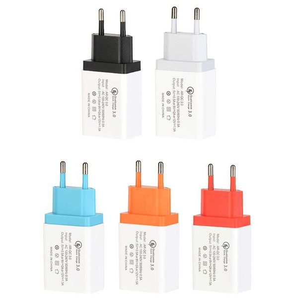 

cgjxsqc 3 .0 mobile phone usb fast charger usb eu us plug travel portable wall charger adapter for iphone for samsung android