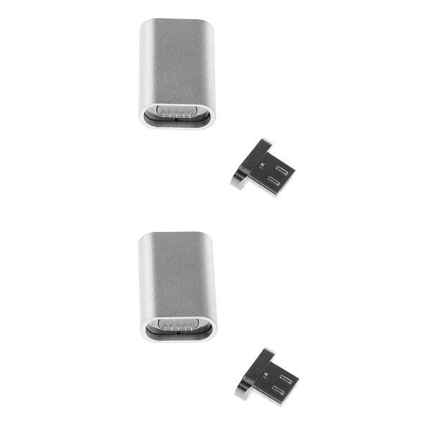 

2pieces micro usb magnetic charging charger adapter for android phone silver
