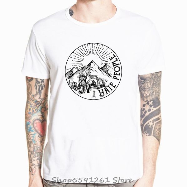 

i hate people t-shirt for man funny campers t shirt mens white tshirt simple style holiday clothes modal tees oversized