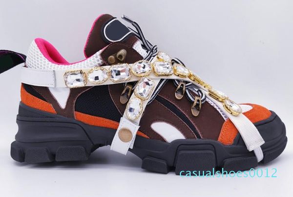 

chain reaction luxury designers shoes couple new fashion trend sneakers men womens shoes size 35-45 c12, Black