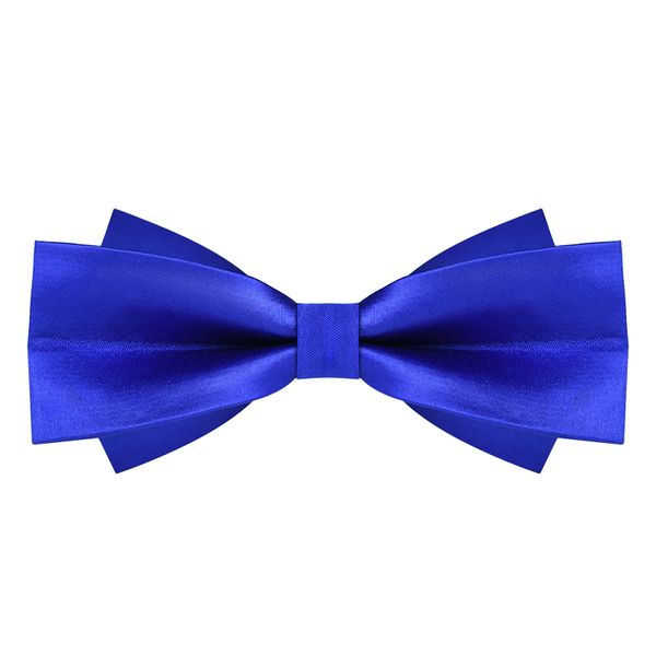 

2020 brand new fashion men's bow ties double fabric solid color bowtie banquet wedding gentleman butterfly tie with gift box, Black;gray