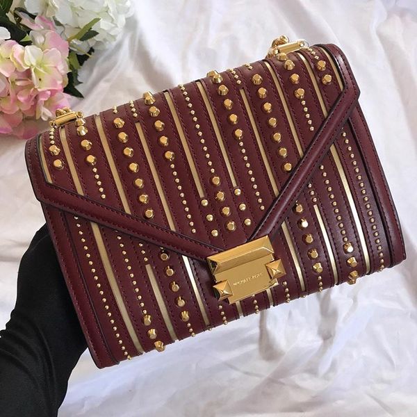 

2021v luxury design ladies handbag large capacity shoulder bag fashion rivet leather metal zipper ladies wedding crossbody bag