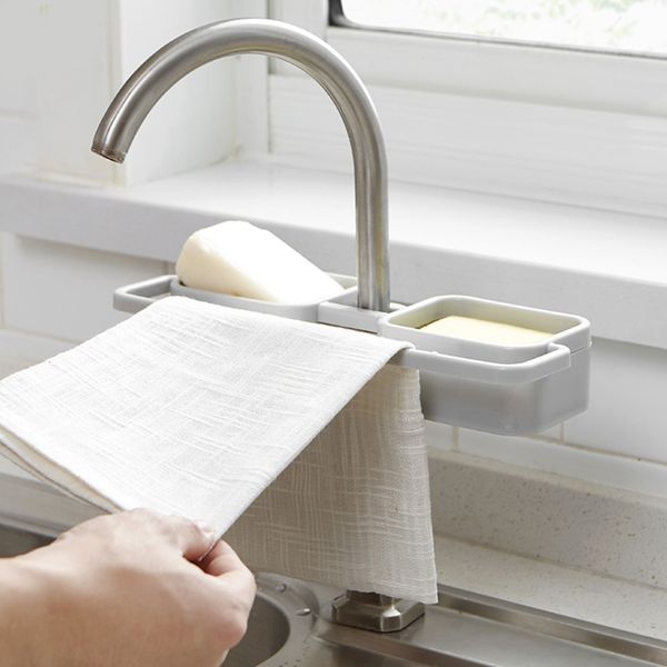 

sink hanging nail faucet clip brush liquid drainer storage rack adjustable