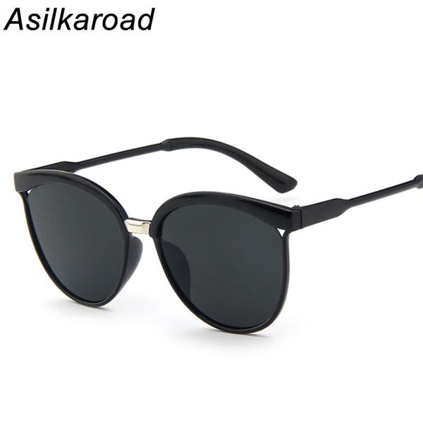 

round cat eye sunglass men vintage mirror sunglasses women brand designer glasses goggles eyewear uv400 asilkaroad, White;black