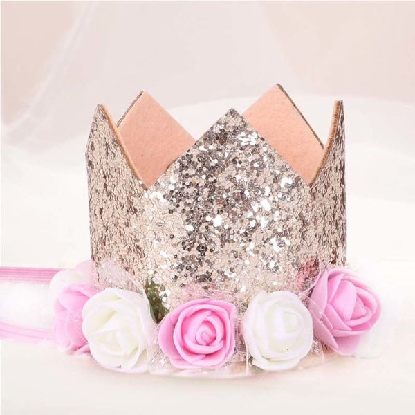 

baby birthday party hat children kids headband headwear boys girls priness flower crown hairband lad-sale