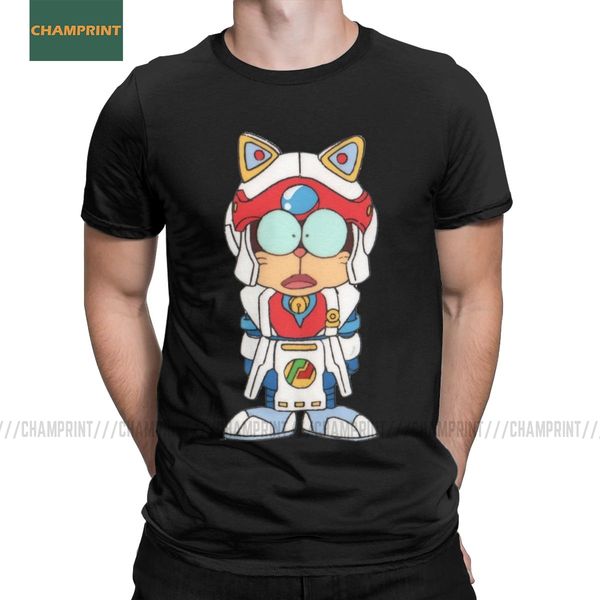 

samurai pizza cats speedy cerviche men's t shirts cartoon 90s cat retro japan anime tees short sleeve t-shirts cotton plus size