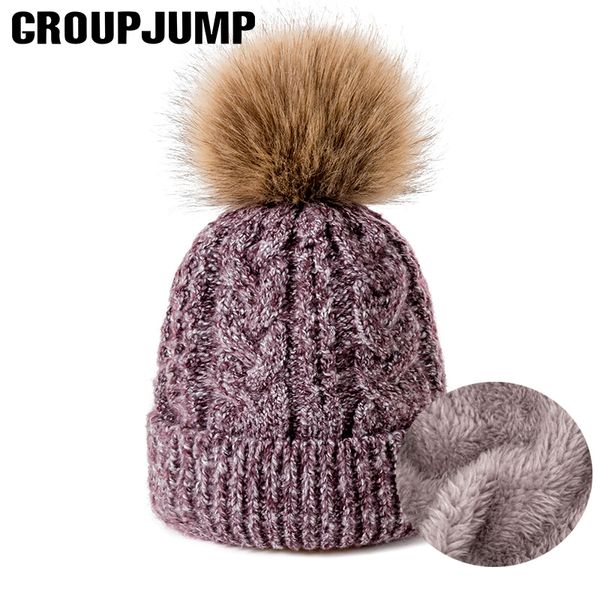 

group джампы женщины hat beanie теплого толстая вязаной зима шапочка hat помпоны skullcap капот gorro женское 2020 новое прибытие, Blue;gray