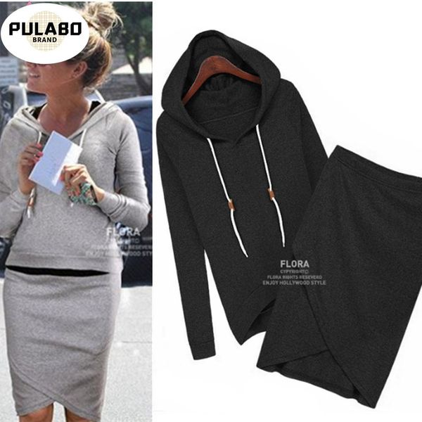 

the new fleece suit women hooded cultivate hoodies skirts set female thicken loose cotton skirts split set suit, White