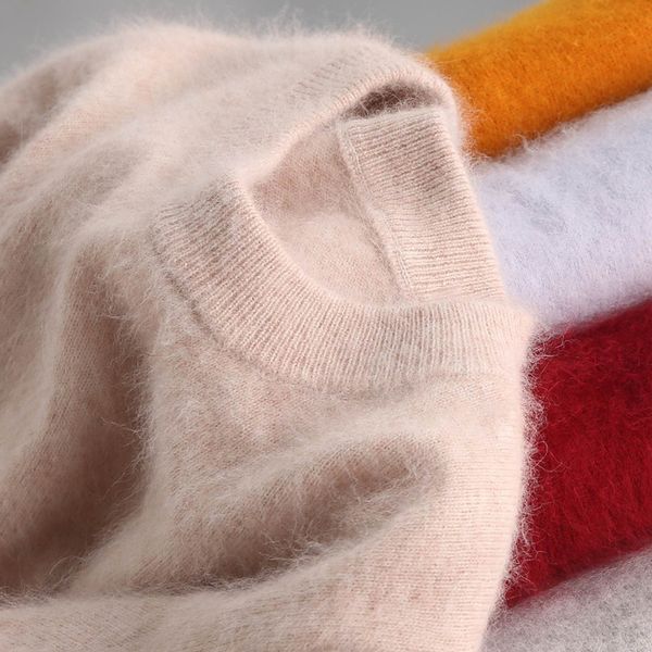 

100% mink cashmere sweater men jumper 2020 autumn winter mens clothes jersey sueter hombre pull homme hiver pullover men sweater, White;black