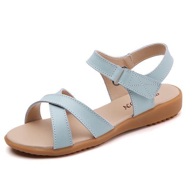 

women sandals 2020 new fashin solid flats shoes woman hook&loop casual shoes female sandalia feminina beach sandals summer, Black