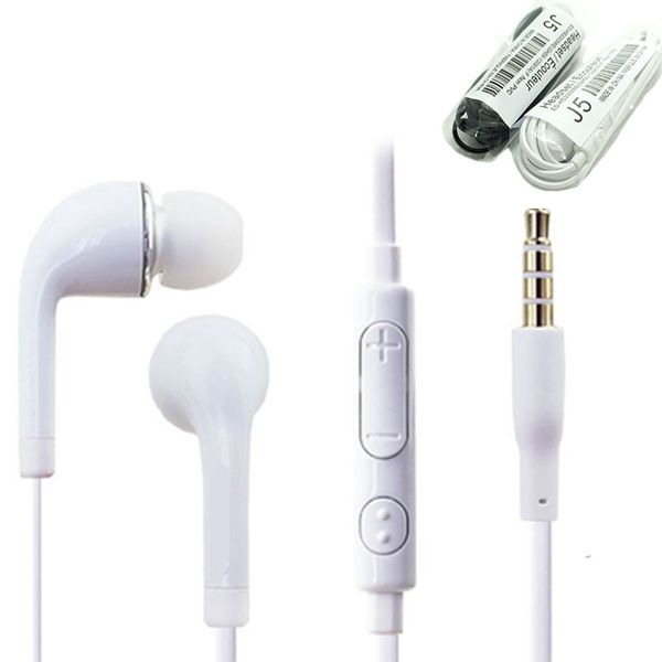 

3.5mm in-ear earphone stereo j5 headset headphone with mic remote volume control microphone earbud good quality for samsung s4 s5 s6