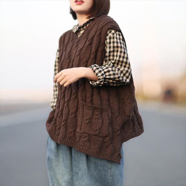 

2020 spring new hooded sweaters 5 color women knitted sleeveless vintage pockets pullover korean style women sweaters, White;black