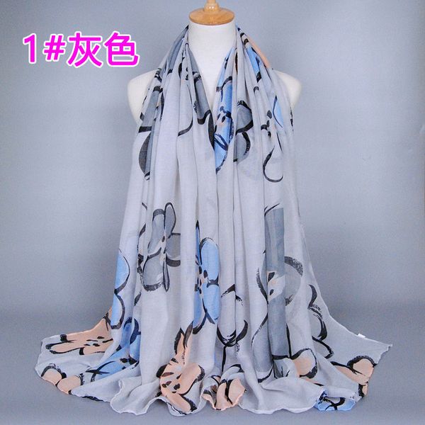 

5pcs/lot colourful ladies wrap classic scarves/scarf 6color fashion cotton petal shawls muslim hijab solid, Blue;gray