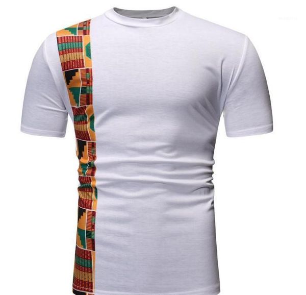 

ethnic style print short sleeve mens tees casual males clothing panelled mens designer tshirts fashion slim, White;black