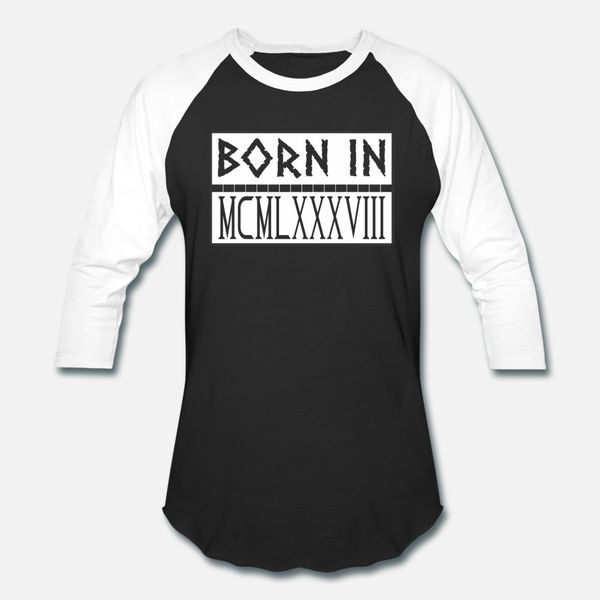 

born in mcmlxxxviii 1988 t shirt men print 100% cotton plus size 3xl letter cute new style summer pictures shirt, White;black