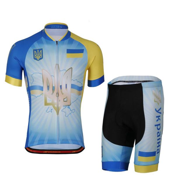 

2020 pro team ukraine cycling clothing set mtb uniform bicycle clothes summer quick dry bike jersey mens short maillot culotte, Black;blue